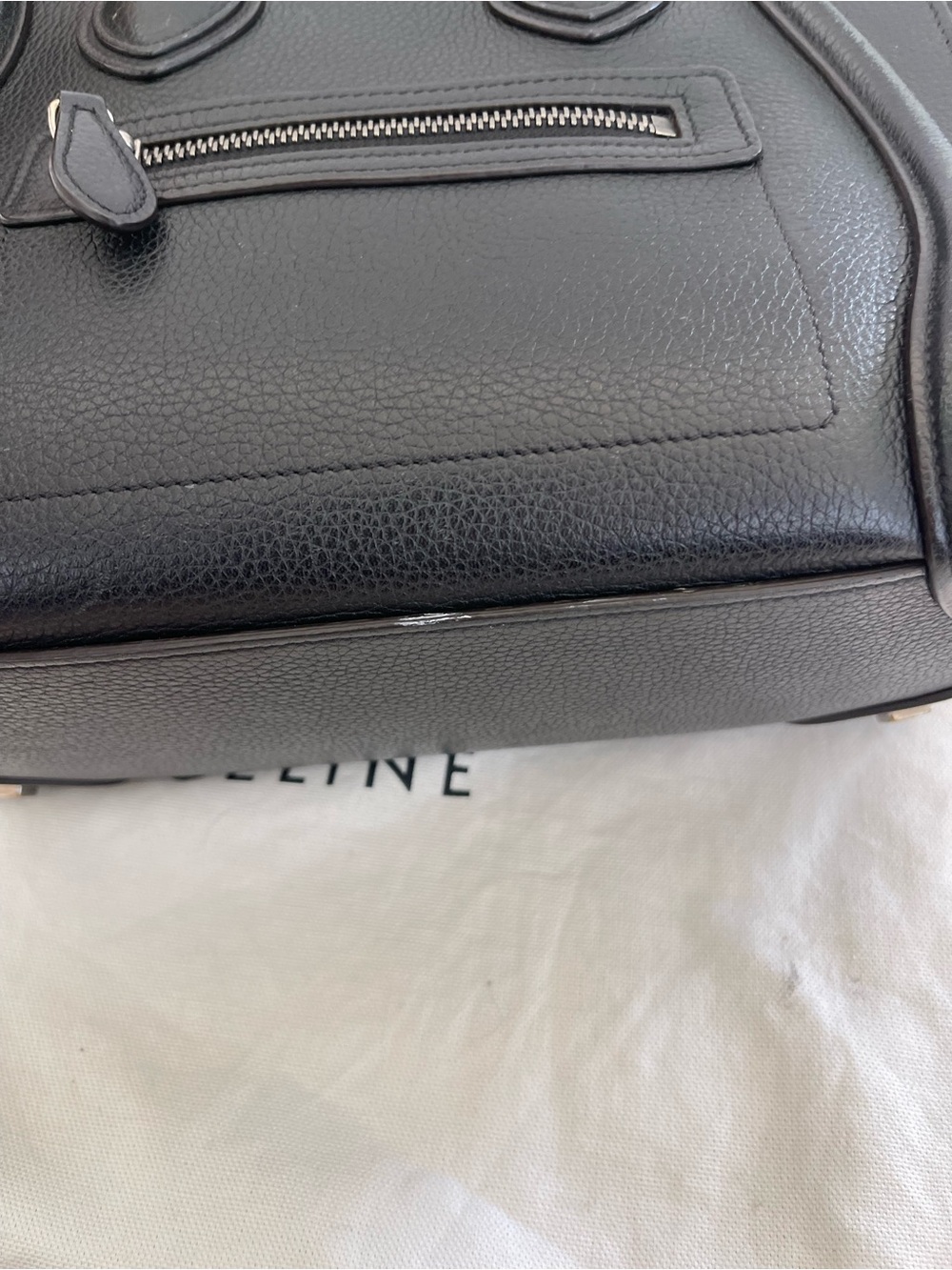 Celine Black Pebbled Leather Micro Luggage Tote - Picture 7 of 16